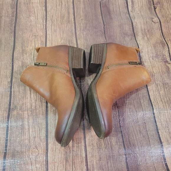 Lucky Brand Womens Boots Brown 6.5 Basel Ankle 1.5" Block Heel Almond Toe - Picture 7 of 10